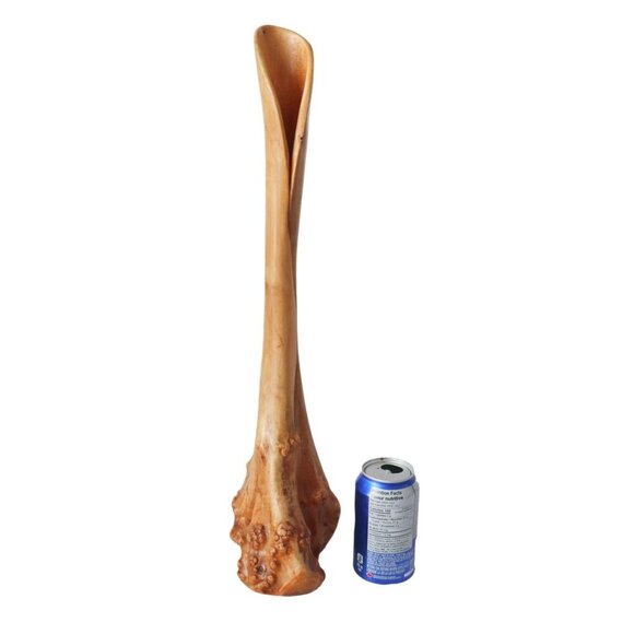 Hand-Carved Burl Wood Decorative Vase - Unique Tall Design - Picture 7 of 7